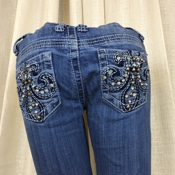 Machine Washable Rhinestone Jeans - Picture 4 of 8